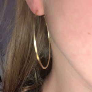 Gorgeous gold hoops!!!! **comes with new backing**